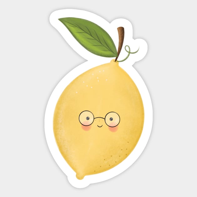 Happy Lemon Sticker by The Pretty Pink Studio